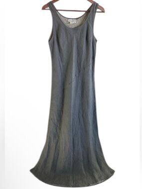 Ivan Grundahl Linen Dress Womens M Gray Lagenlook Maxi Sleeveless Avant Garde